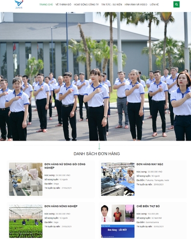 Mẫu thiết kế website Xuất khẩu lao động Nhật Bản