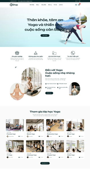 Mẫu thiết kế web sản phẩm, dịch vụ Yoga