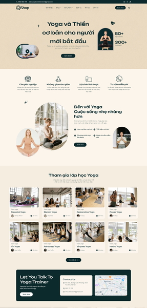 Mẫu thiết kế web dịch vụ và bán sản phẩm yoga shop