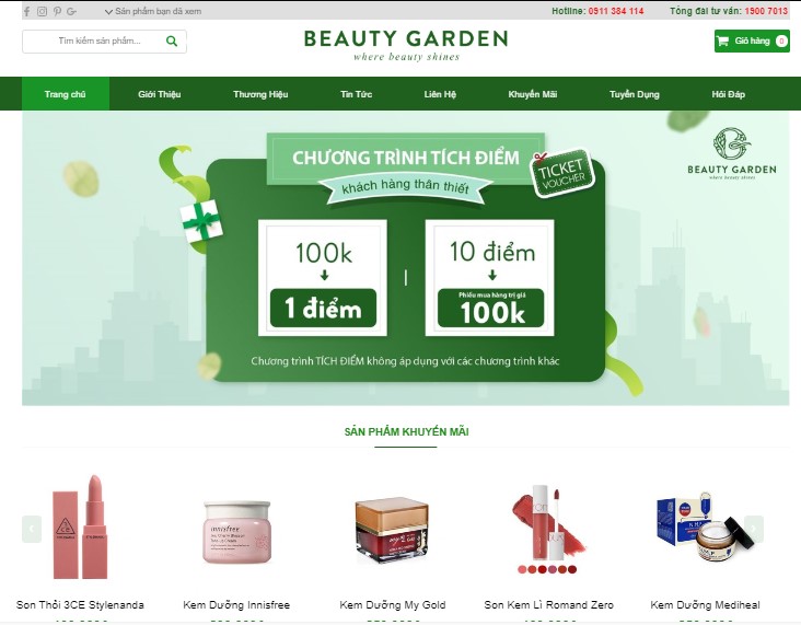 website bán mỹ phẩm