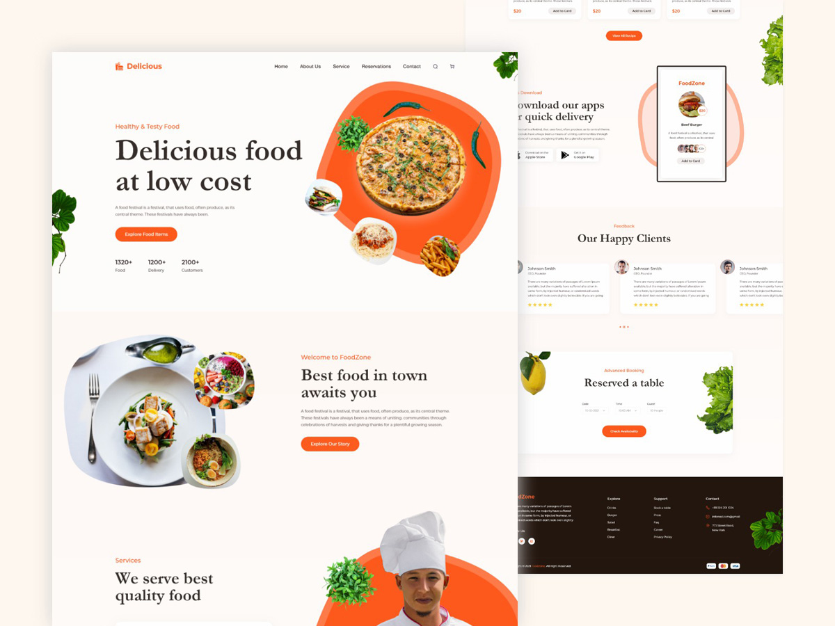 Mẫu thiết kế website thực phẩm chức năng đẹp số 9 - dribbble-com/shots/15165711-Delicious-Food-Website/attachments/6905535?mode=media