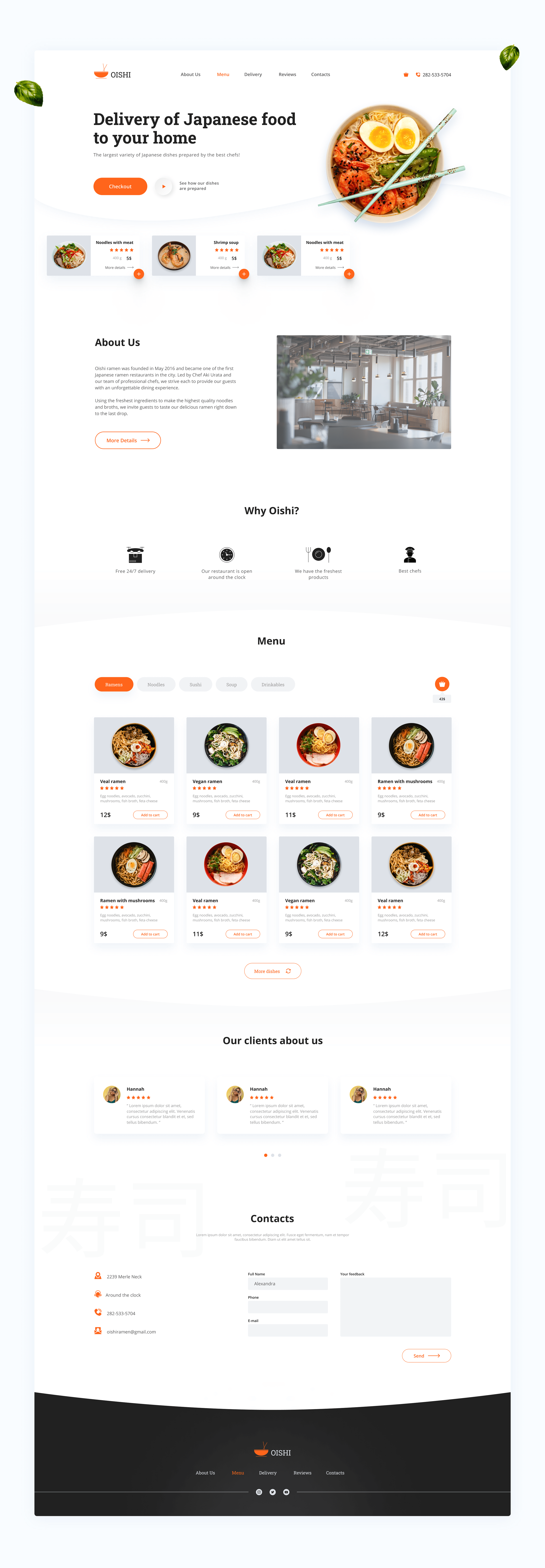 Mẫu thiết kế web thực phẩm chức năng - nhà hàng behance-net/gallery/100177039/Food-delivery-restaurant-landing-page