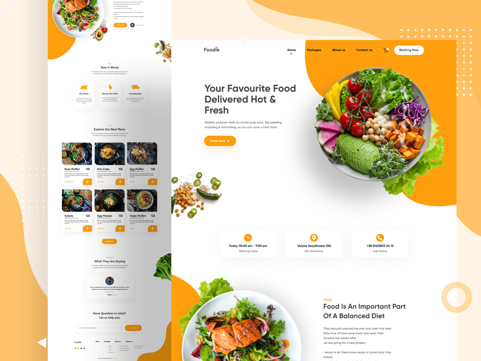 Mẫu thiết kế website thực phẩm - nhà hàng 15 đẹp - dribbble-com/shots/11246595-Foodie-Landing-Page/attachments/2854467?mode=media