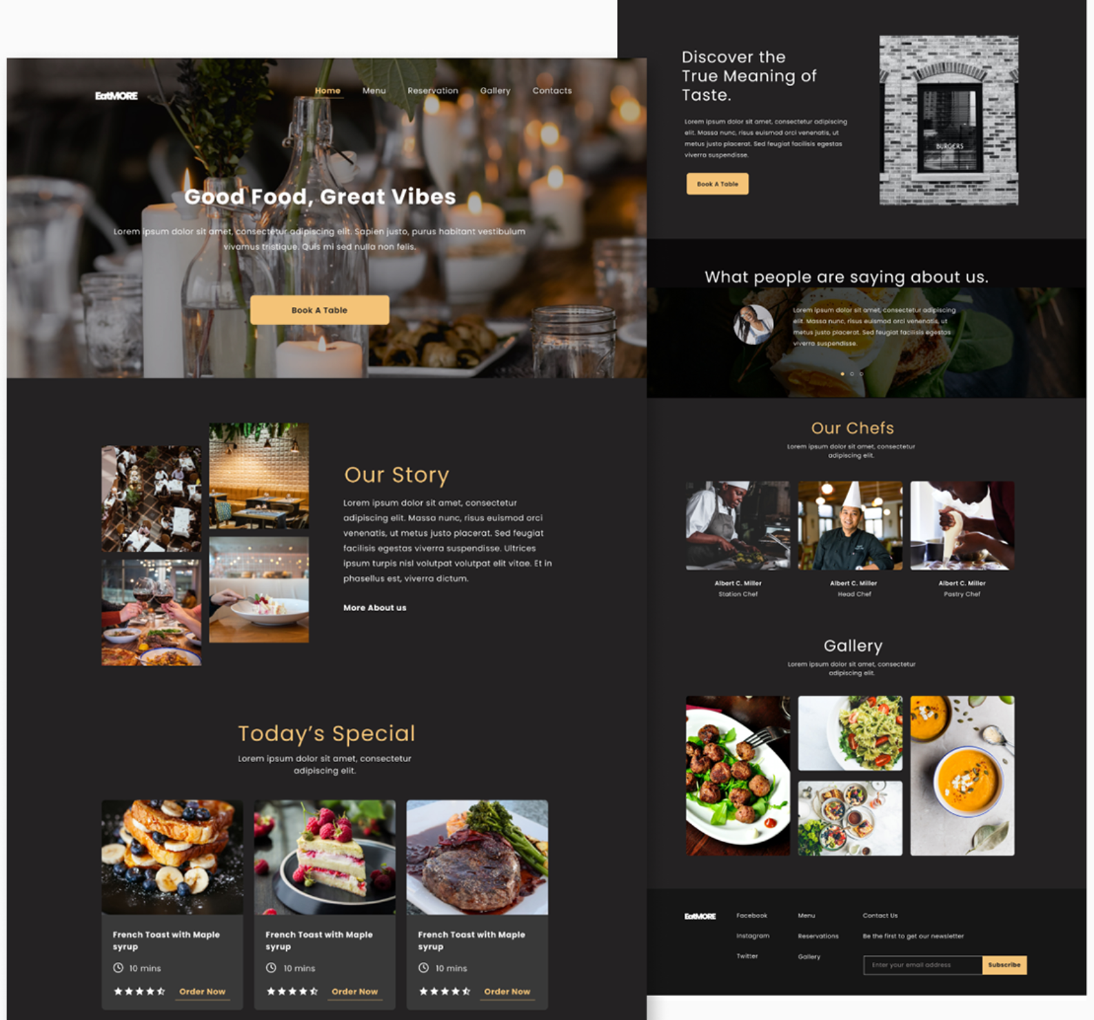 Mẫu thiết kế website Nhà hàng đẹp 01  behance_net/gallery/120796373/RESTAURANT-LANDING-PAGE-(Web-inspiration)