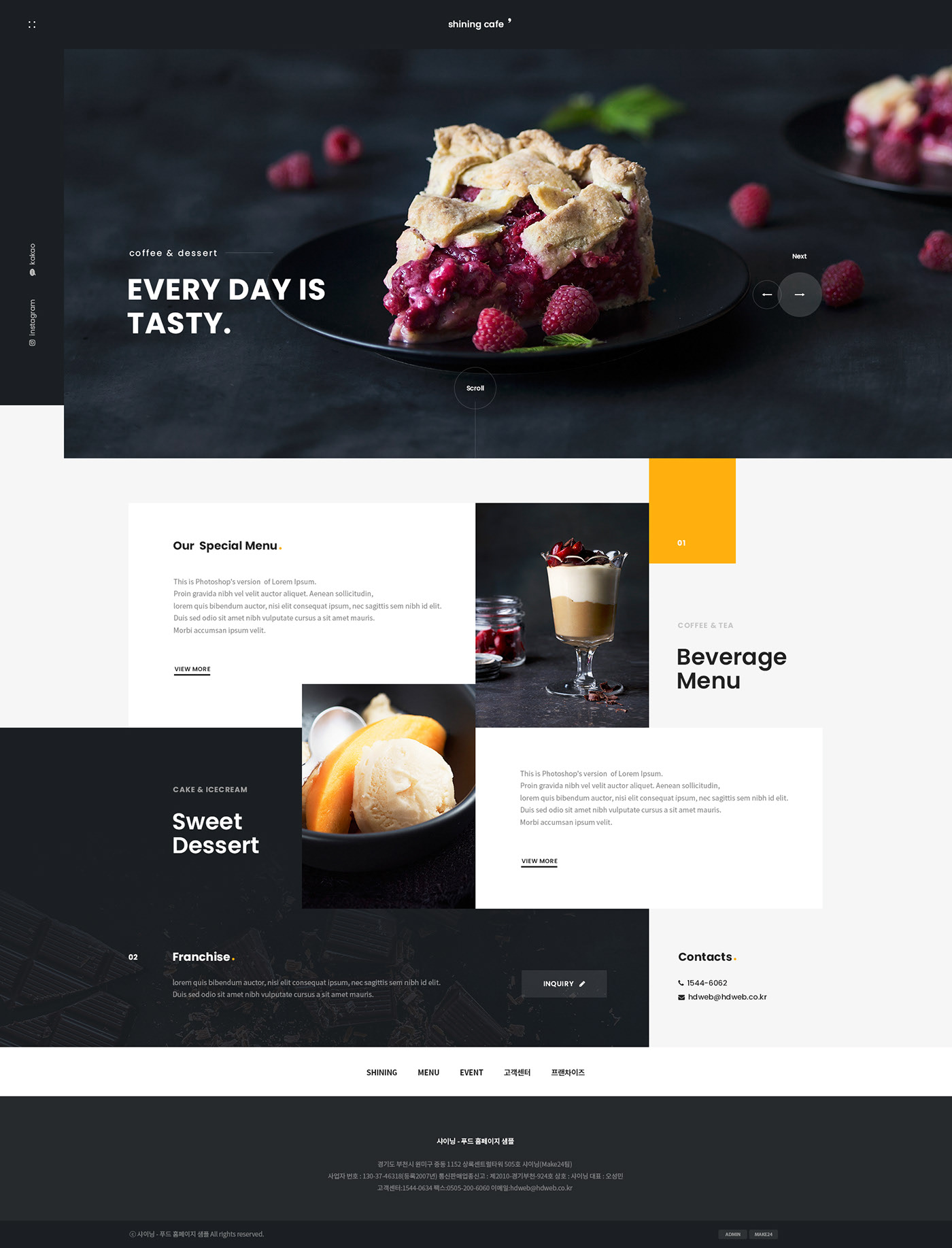 Mẫu thiết kế website Nhà hàng đẹp 16