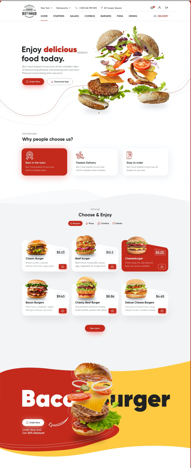 Mẫu thiết kế website Nhà hàng đẹp 24 behance_net/gallery/128298221/Best-Burger-Website