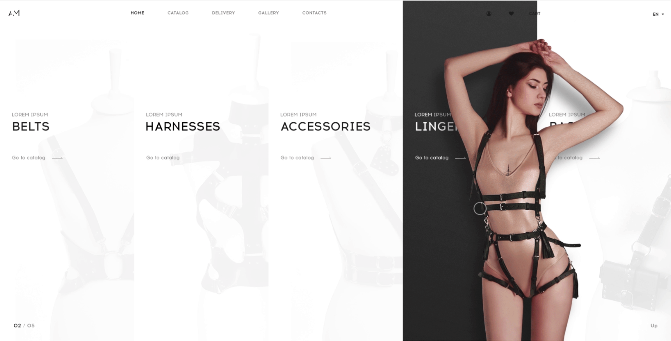 Mẫu thiết kế website bán quần áo đẹp bikini 11 behance_net/gallery/84060249/Online-store-Leather-accessories-Web-Design