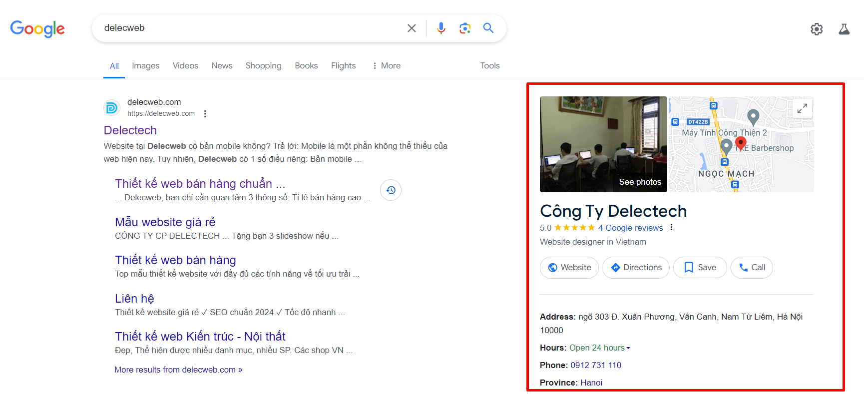 sau khi đăng ký Google Business thành công